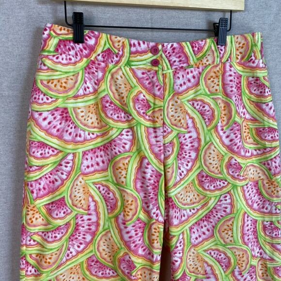 Vintage Talbots Womens Watermelon Capri Pants Size 14 Petite Summer Vacation - Picture 2 of 11
